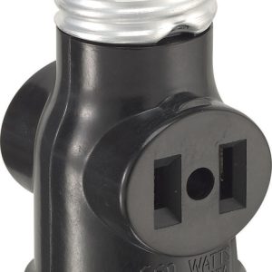 Leviton Plastic Medium Base Lampholder 1 pk