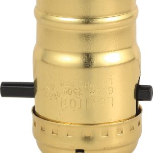 Leviton Aluminum Incandescent Medium Base Lampholder 1 pk