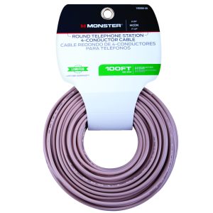 Monster Just Hook It Up 100 ft. L Ivory Telephone Station Wire