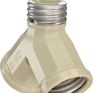 Leviton Plastic Medium Base Socket Adapter 1 pk