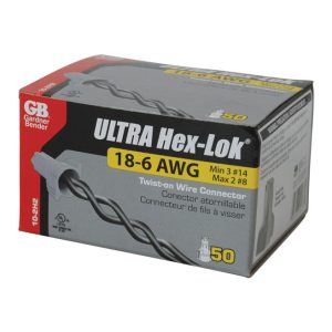 Gardner Bender Hex-Lok 18-6 AWG Copper Wire Connector Gray 50 pk