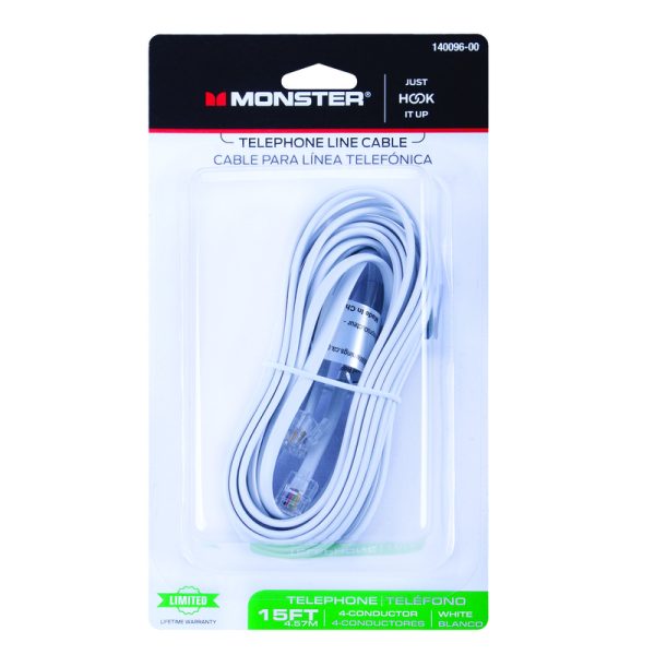 Monster Just Hook It Up 15 ft. L White Modular Telephone Line Cable