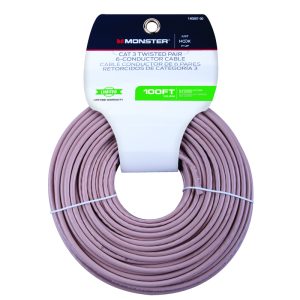 Monster Just Hook It Up 100 ft. L Ivory Category 3 Twisted Pair Wire