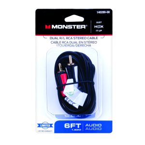 Monster Just Hook It Up 6 ft. L Dual R/L RCA Stereo Cable RCA