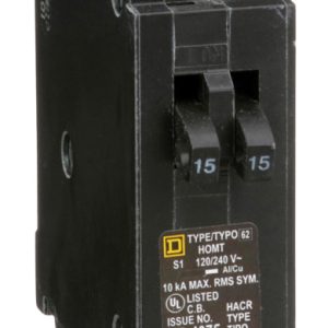 Square D HomeLine 15/15 amps Tandem Single Pole Circuit Breaker