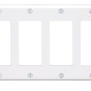 Leviton White 4 gang Thermoset Plastic GFCI/Rocker Wall Plate 1 pk