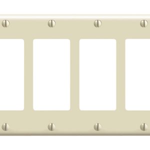 Leviton Decora Ivory 4 gang Thermoset Plastic GFCI/Rocker Wall Plate 1 pk