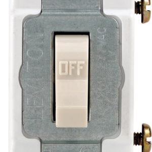 Leviton 15 amps Single Pole Toggle AC Quiet Switch Light Almond 1 pk