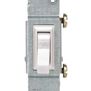 Leviton 15 amps Single Pole Toggle Switch White 1 pk