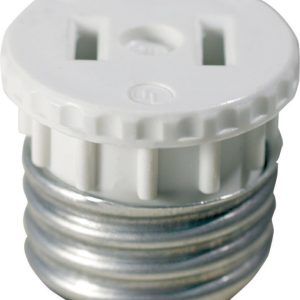 Leviton Plastic Medium Base Socket Adapter 1 pk