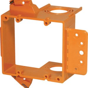 Carlon Rectangle PVC 2 gang Low Voltage Mounting Bracket Orange