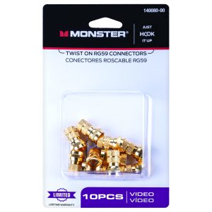 Monster Just Hook It Up Twist-On RG59 Coaxial Connector 10 pk