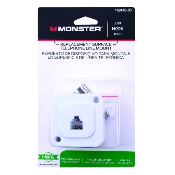 Monster Just Hook It Up 1-Jack Phone Jack Surface-Mount