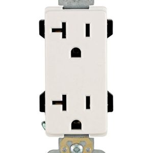 Leviton Decora Plus 20 amps 125 V Duplex White Outlet 5-20R 1 pk
