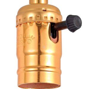 Leviton Aluminum Incandescent Medium Base Turn Knob Light Socket 1 pk