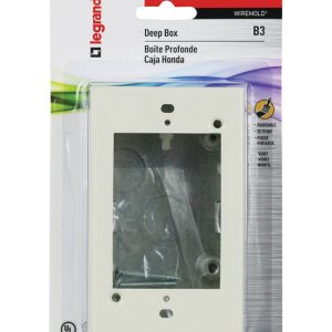 Legrand Rectangle Metal 1 gang Outlet Box Ivory