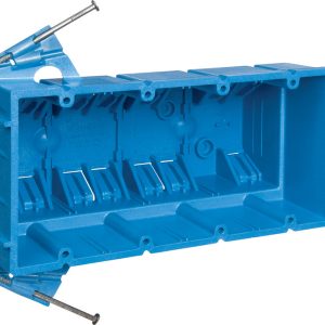 Carlon 64 cu in Rectangle Thermoplastic 4 gang Electrical Box Blue