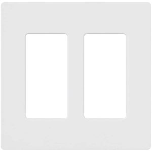 Lutron Claro White 2 gang Plastic GFCI/Rocker Wall Plate 1 pk