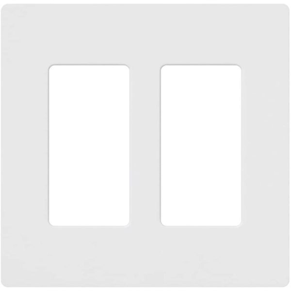 Lutron Claro White 2 gang Plastic GFCI/Rocker Wall Plate 1 pk