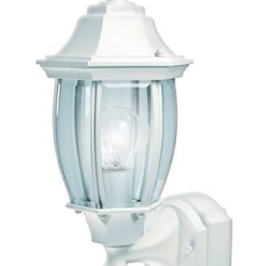 Heath Zenith DualBrite White Motion-Sensing Incandescent Wall Lantern