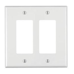 Leviton Decora White 2 gang Nylon GFCI/Rocker Wall Plate 1 pk