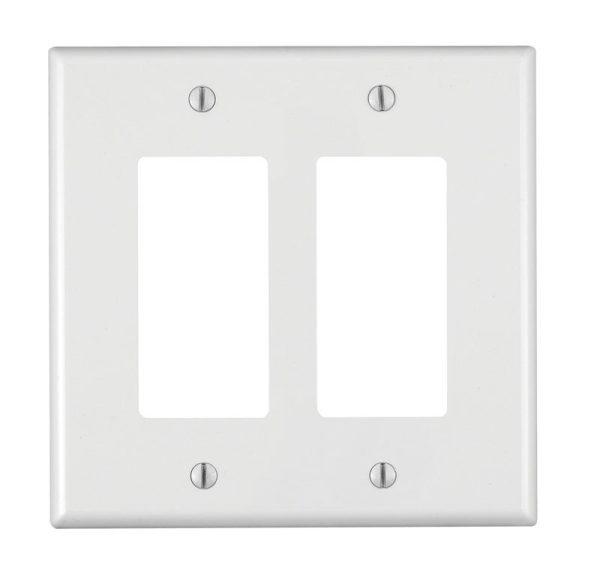 Leviton Decora White 2 gang Nylon GFCI/Rocker Wall Plate 1 pk