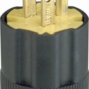 Leviton Commercial and Residential Rubber Grounding Plug 5-15P 18-14 AWG 2 Pole 3 Wire