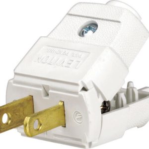 Leviton Residential Thermoplastic Straight Blade Plug 1-15P 20-16 AWG 2 Pole 2 Wire