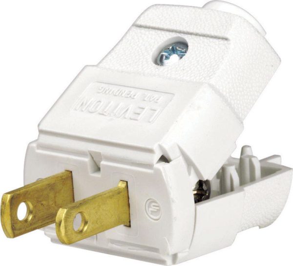 Leviton Residential Thermoplastic Straight Blade Plug 1-15P 20-16 AWG 2 Pole 2 Wire
