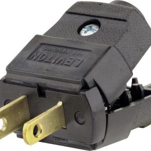 Leviton Residential Thermoplastic Straight Blade Plug 1-15P 20-16 AWG 2 Pole 2 Wire
