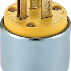 Leviton Commercial Armored Ground/Straight Blade Plug 5-15P 18-12 AWG 2 Pole 3 Wire