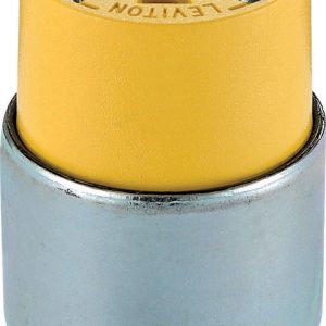 Leviton Commercial Armored Ground/Straight Blade Connector 6-20R 18-12 AWG 2 Pole 3 Wire