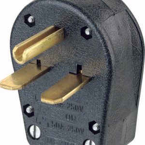 Leviton Commercial Thermoplastic Angle Ground/Straight Blade Plug 6-30P/6-50P 14-6 AWG 2 Pole 3 Wire