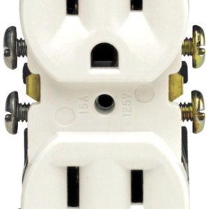 Leviton 15 amps 125 V Duplex White Outlet 5-15R 1 pk
