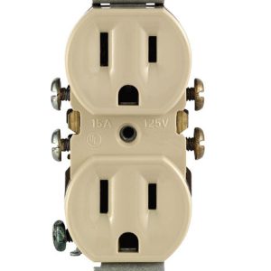 Leviton 15 amps 125 V Duplex Ivory Outlet 5-15R 1 pk