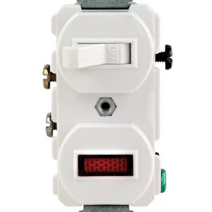 Leviton 15 amps Single Pole Combination Switch w/ Pilot White 1 pk