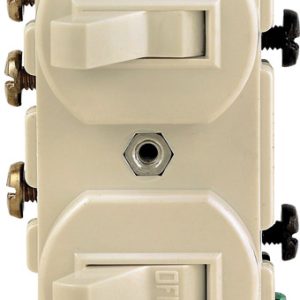 Leviton 15 amps Single Pole or 3-way Rocker Duplex Combination Switch Ivory 1 pk