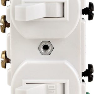 Leviton 15 amps Single Pole or 3-way Rocker Duplex Combination Switch White 1 pk