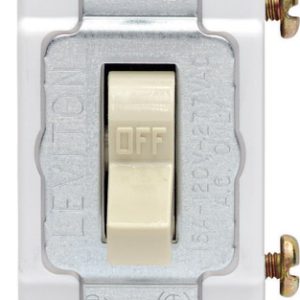 Leviton 15 amps Single Pole Toggle AC Quiet Switch Ivory 1 pk