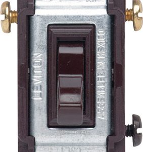 Leviton 15 amps Three Pole Toggle AC Quiet Switch Brown 1 pk