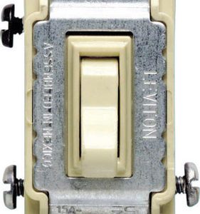 Leviton 15 amps Three Pole Toggle AC Quiet Switch Ivory 1 pk