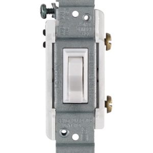Leviton 15 amps Single Pole Toggle AC Quiet Switch White 1 pk