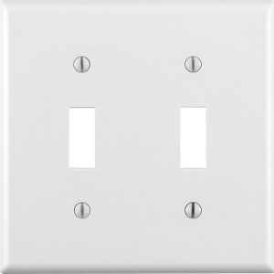 Leviton White 2 gang Thermoset Plastic Toggle Wall Plate 1 pk