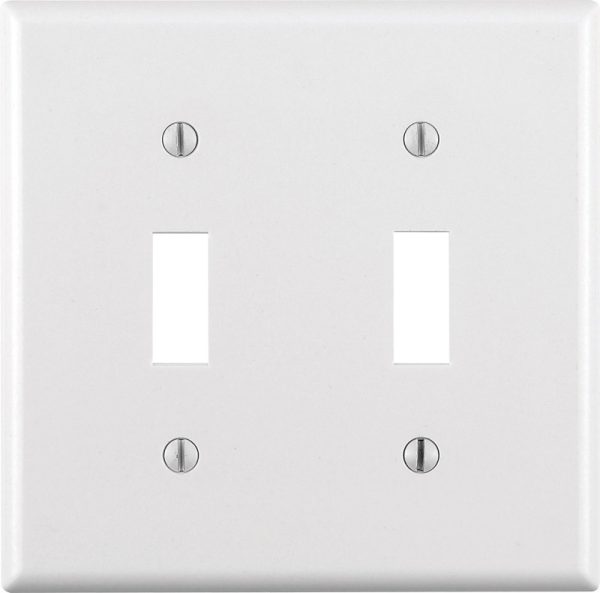Leviton White 2 gang Thermoset Plastic Toggle Wall Plate 1 pk
