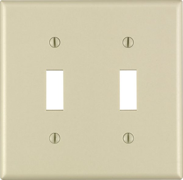 Leviton Ivory 2 gang Thermoset Plastic Toggle Wall Plate 1 pk
