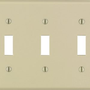 Leviton Ivory 3 gang Thermoset Plastic Toggle Wall Plate 1 pk