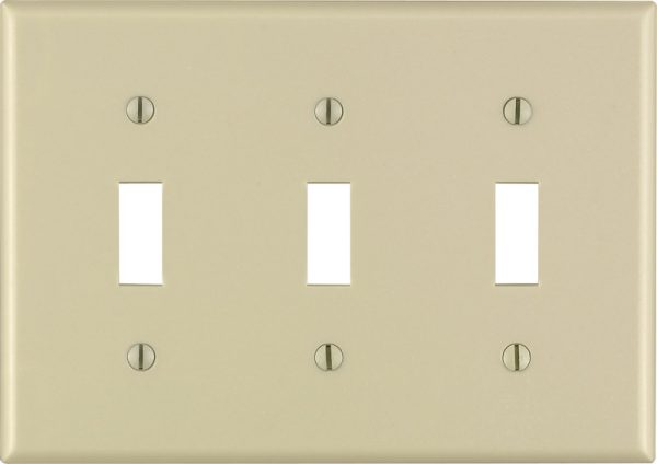 Leviton Ivory 3 gang Thermoset Plastic Toggle Wall Plate 1 pk