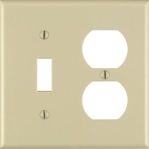Leviton Ivory 2 gang Thermoset Plastic Duplex/Toggle Wall Plate 1 pk