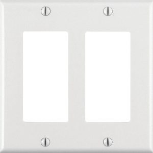 Leviton Decora White 2 gang Thermoset Plastic GFCI/Rocker Wall Plate 1 pk