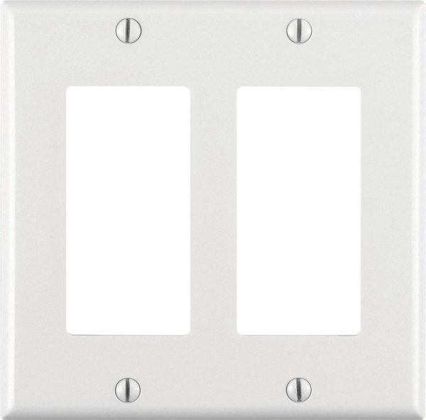 Leviton Decora White 2 gang Thermoset Plastic GFCI/Rocker Wall Plate 1 pk